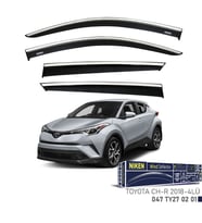 Niken Toyota CHR 2018- Kromlu Cam Rüzgarlığı 4 LÜ (Siyah)