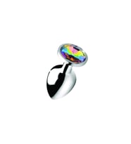 Metal Elmas Taşlı  Plug Rainbow Büyük Boy