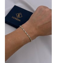 VIP Turkuaz & Baget Taş Detaylı 16+2 CM Ayarlanabilir Gold Bileklik