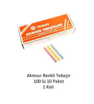 100 lü Renkli Tebeşir 10 Paket 1 Koli
