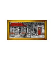 Manzara Temalı Kanvas Tablo 50 x 70 cm Gold Çerçeve