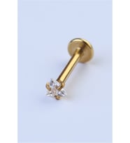 Üçgen Taş Labret Küçük Boy Gold Piercing