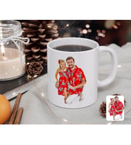 BK Gift Kişiye Özel Tam Boy Baba ve Kız Karikatürlü Beyaz Kupa Bardak-1