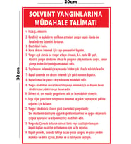 Metal Solvent Yangınlarına Müdahale Talimatı 20cm x 30cm A4 Büyüklüğünde Uyarı Levhası Yönlendirme