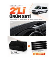 e-biz VOLKSWAGEN CRAFTER (2006-2014) Uyumlu Torpido Örtüsü + Tay Tüyü Bagaj Çantası - Siyah - MB020