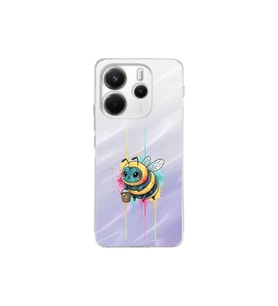 Redmi Note 14 5G ile uyumlu Splash arı tasarımlı şeffaf silikon kılıf