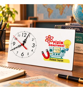 Fizik Öğretmenine İsme Özel Masa Saati