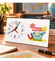 Fizik Öğretmenine İsme Özel Masa Saati