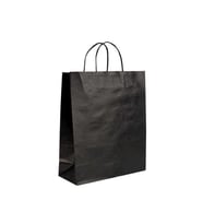 Burgu Saplı Siyah Kağıt Çanta 26x14x29 cm - 25 Adet