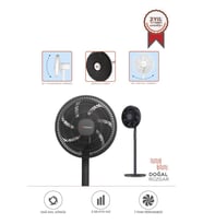 Torima SF-01 Siyah Ayarlanabilir Ayaklı 14'' İnc 45W 3 Kademeli 7 Pervaneli Vantilatör Fan