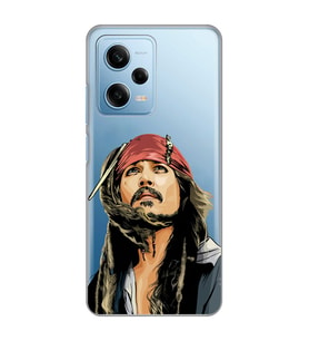 Redmi Note 12 Pro 5G Uyumlu Jack Sparrow Tasarımlı Şeffaf Telefon Kılıfı