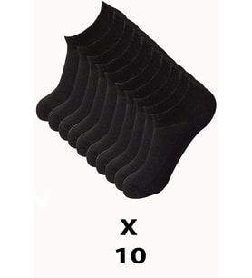 10'lu Kadın Siyah Sneakers Görünmez Patik Çorap