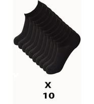 10'lu Kadın Siyah Sneakers Görünmez Patik Çorap