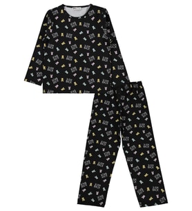 Civil Girls Dont Look Back Baskılı 6-9 Yaş Pijama Takımı - Siyah