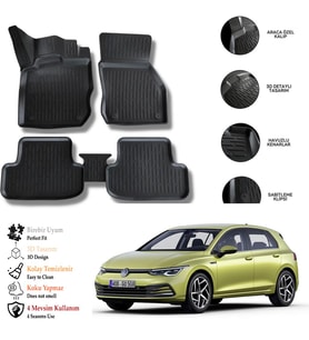 Vw Golf 8 E-Tsı Otomatik 2025 3D Havuzlu Paspas OTL