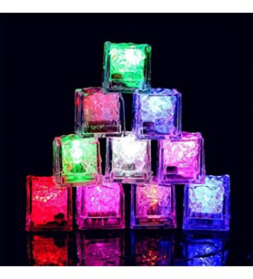 YILBAŞI PARTİ IŞIKLARI 12 ADET LED IŞIKLI BUZ KÜPÜ LED LİGHT ICE CUBE RENKLİ LED IŞIKLI VIP KALİTE BUZ KÜPÜ