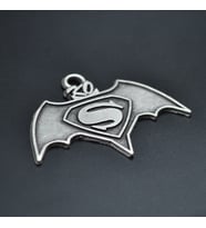Batman Süperman Kolye Ucu - Antik Gümüş Kaplama - Kod:124