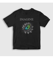 Presmono Unisex Çocuk Siyah Eye Imagine Dragons T-Shirt 399498tt