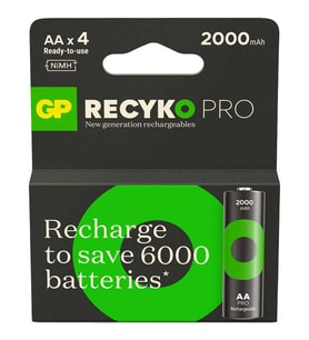 GP Batteries ReCyko Pro 2100 Serisi 2000 mAh AA Kalem Ni-Mh Şarjlı Pil, 1.2 Volt, 4'lü Kartela