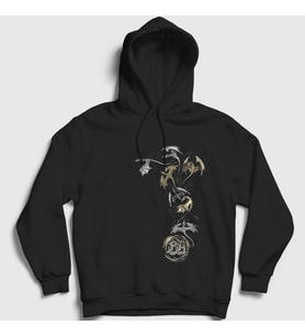 Presmono Unisex Siyah Flow Blind Guardian Kapüşonlu Sweatshirt 379700tt