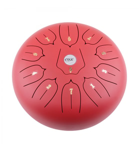 Cox CSTD-RED Steel Tongue Drum (Kırmızı)  Çelik Dil Davulu Rahatlatıcı Tonlar Tokmak Dahil