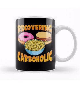 Funny Recovering Carboholic Carb Low Carb Dieting Kupa Bardak Porselen