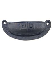 Antika Tarz Dekoratif Pirinç Çizgili Tas Mobilya Kulbu - 37x90 mm, Oksit