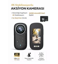 4K Ultra HD Mini Aksiyon Kamerası Manyetik Klipsli Su Geçirmez Geniş Aksesuar Seti