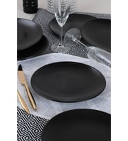 Ege Mat Siyah Pasta Tabağı 20 cm 6'lı Set, şık ve dayanıklı tasarım