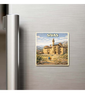 Şırnak Şehri - Pop-Art Travel - 9x9 cm Buzdolap Magneti