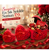 Sevdiklerinizi Mutlu Etmenin En Şık Yolu 3'lü Kalp Hediye Kutu Seti 3'lü Set I Love You Kırmızı