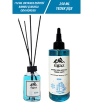 Ilgaz 2'li Set Okyanus Esintisi Bambu Yedek Likit Yedek Şişe + Ocean Çubuklu Oda Kokusu Kolay Kullanım