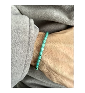 Çok Şık Unisex Turkuaz Oval Ahşap Bileklik