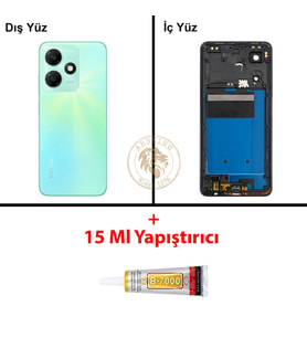 Infinix Hot 30 Yeşil Uyumlu Orta Kasa + B7000 Yapıştırıcı Full Kasa Kapak Gövde Housing