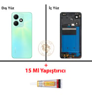 Infinix Hot 30 Yeşil Uyumlu Orta Kasa + B7000 Yapıştırıcı Full Kasa Kapak Gövde Housing