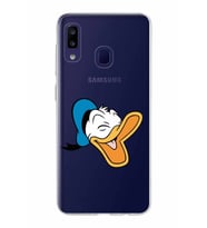 Samsung Galaxy M10s Kapak Donald Duck Tasarımlı Şeffaf Silikon Kılıf