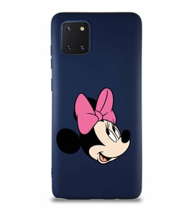 Samsung Galaxy Note 10 Lite Soft Premier Kapak Minnie Mouse-A Tasarımlı Silikon Kılıf - Lacivert (Şeffaf)