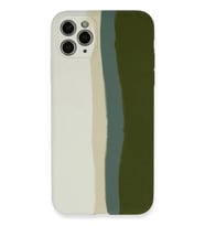 Newface Apple iPhone 11 Pro Kılıf Ebruli Lansman Silikon - Beyaz-Yeşil