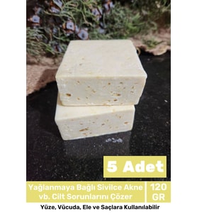 Lüks %100 Doğal Güzel Kokulu El Yüz Saç Vücut Cilt Orijinal Bitkisel Limon Sabunu 120G - 5 Adet