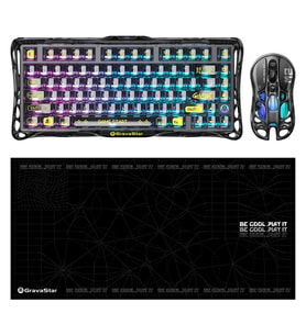 Gravastar K1 Lite Mekanik Gaming Klavye, M2 Kablosuz Optik Mouse ve Mousepad Oyuncu Seti, Stealth Black