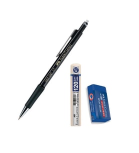 Uçlu Kalem Siyah 0.7 Grip 1347 Faber 120 li Uç ve Sınav Silgisi Versatil Uçlu Kalem 0,7 1 Adet 