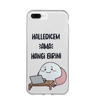 Iphone 7 Plus ve 8 Plus Uyumlu Halledicem Tasarımlı Şeffaf Telefon Kılıfı