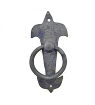 Antika Tarz Dekoratif Pirinç Lale Kapı Halkası - 165x70mm, Oksit