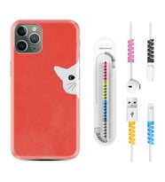 Apple iPhone 11 12 13 14 Pro Max Kılıf Kablo Koruma Spiral Silikon Kedoş 1735