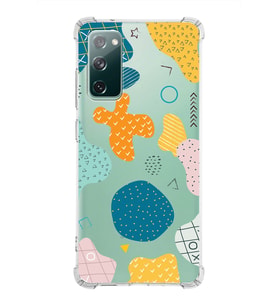 Samsung Galaxy S20 Fe  Köşe Korumalı Antişok Kapak Geometrik Şekiller Tasarımlı Şeffaf  Kılıf