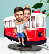Kişiye Özel Taksim Tramvay Tasarımlı Karikatür Biblo