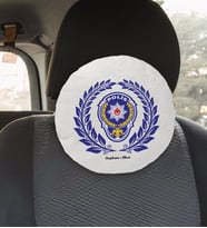 BK Gift Kişiye Özel İsimli Polis Tasarımlı Yuvarlak Araç Koltuk Yastığı-3