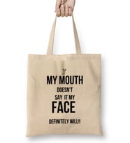 DANVOUY Women's If My Mouth Doesn't Say It My Face Definitely Will Bez Çanta Uzun Saplı