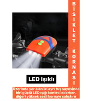 Dayanıklı Kolay Montaj Yaümur Suyuna Dayanıklı Outdoor Gece Sürüşü Güvenlik Ledli Bisiklet Kornası