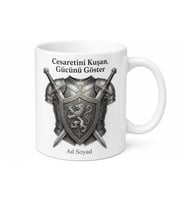Şövalye Zırhı Ve Kalkan Çizimli Cesaret Ve Güç Temalı Kupa Bardak Hediye